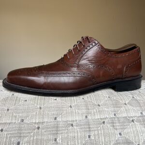 Mezlan Brown Leather Wingtip Dress Oxford Shoes Men's 9.5 Work Business Designer